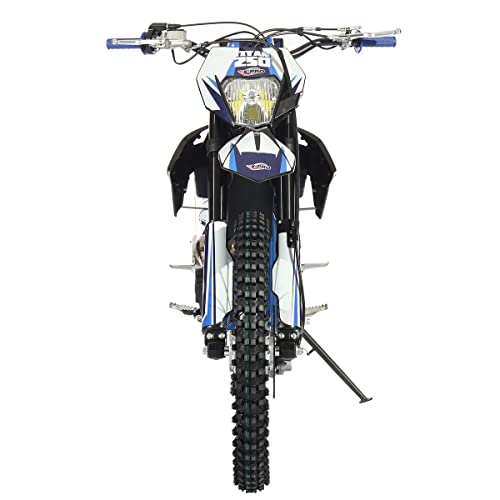 250cc Dirt Bike with LED Light Gas Dirt Bikes Adult Pitbike, Big 21"/18" Wheels D817346