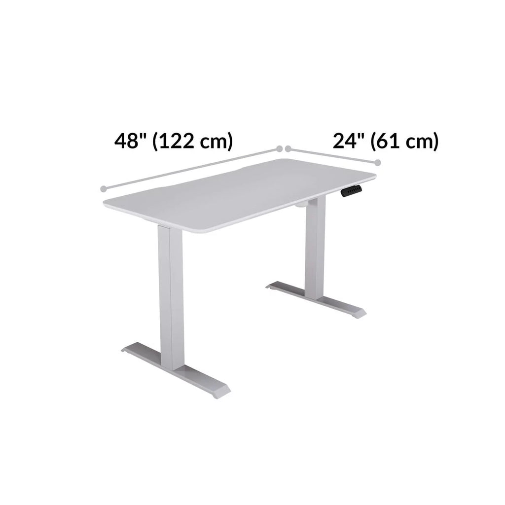 White 48x24 Height Adjustable Electric Standing Desk P2764
