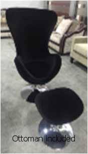 Black Accent Chair with Ottoman Q976