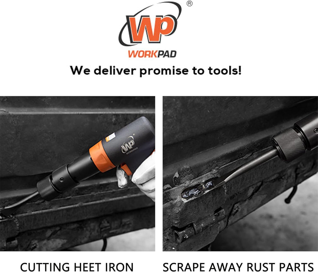 190mm Long Barrel Air Hammer with Quick Change Chisel Retainer and 4-Piece Chisels Set G4267