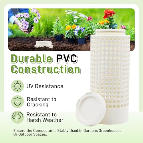 2-Pack White PVC Worm Compost Bin N798