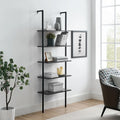 5 Tier Black Wall Mount Bookshelf Z717058