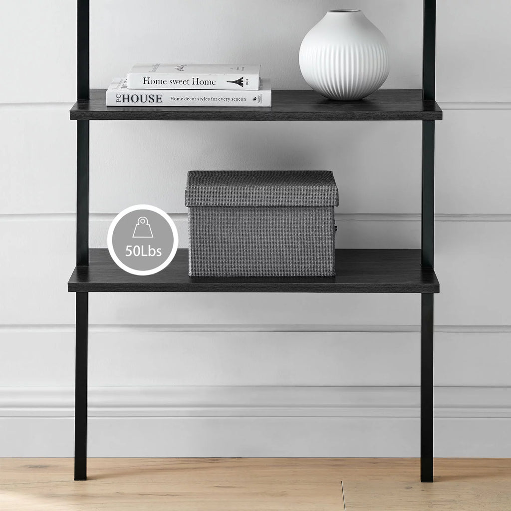 5 Tier Black Wall Mount Bookshelf Z717058