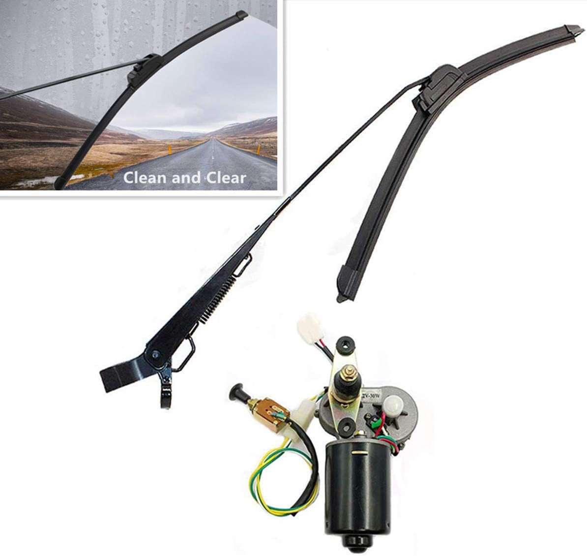 12V Electric Wiper Motor Kit with Automatic Return Function Pack of 2 H320