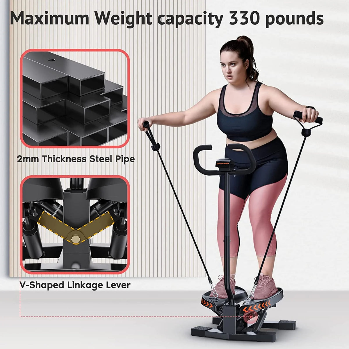 Portable Stair Stepper with Resistance Band D353290