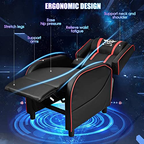 Adjustable Racing Style Massage Recliner Chair with Headrest & Lumbar Pillow P911
