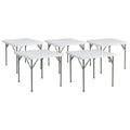 Square Granite White Plastic Folding Table Set of 5 A968981