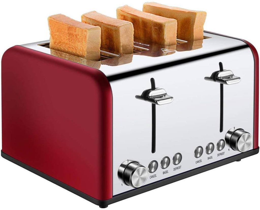 Red 4 Slice Stainless Steel Toaster K4493