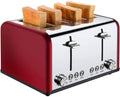 Red 4 Slice Stainless Steel Toaster K4493