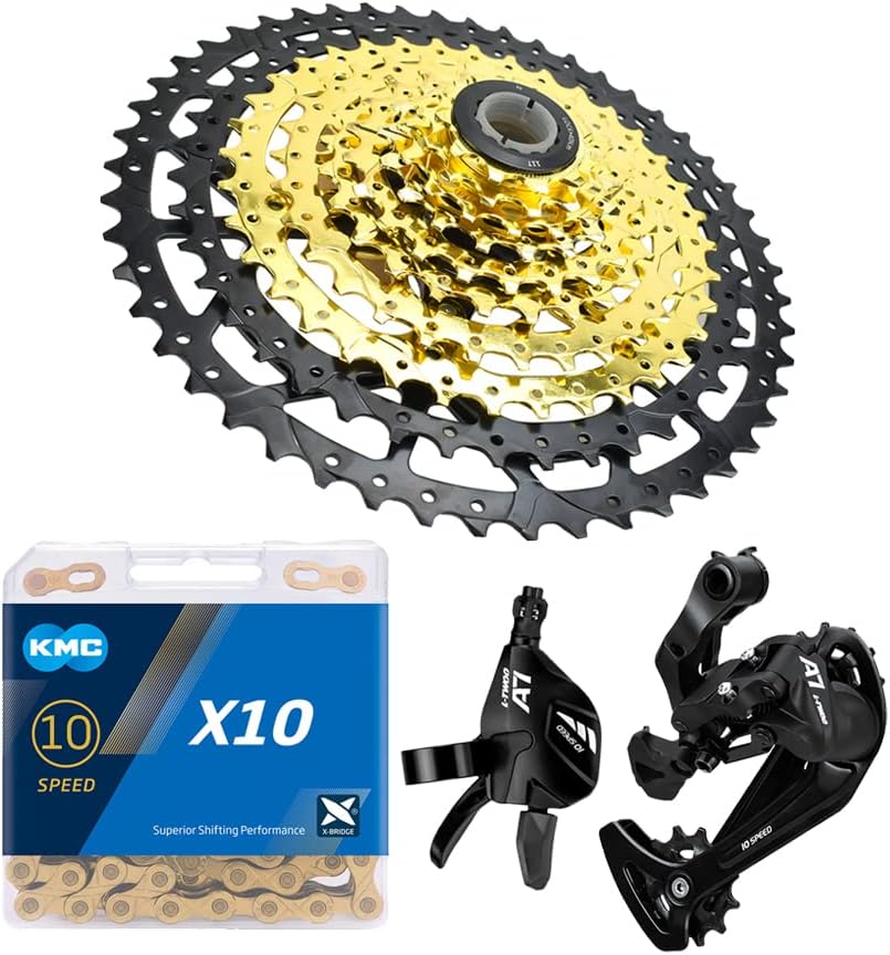 10 Speed MTB Groupset with KMC X10 Chain 11-50t Cassette and Rear Derailleur K975