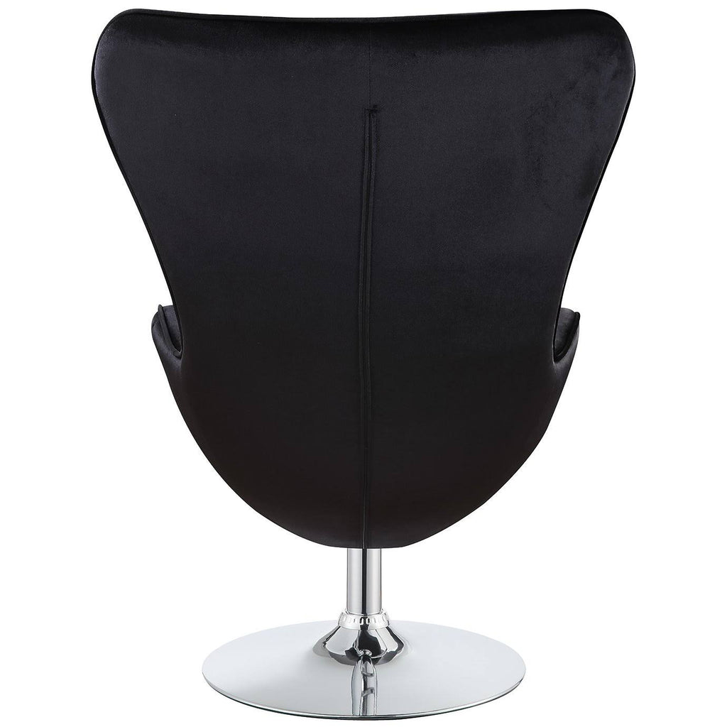 Black Accent Chair with Ottoman Q976