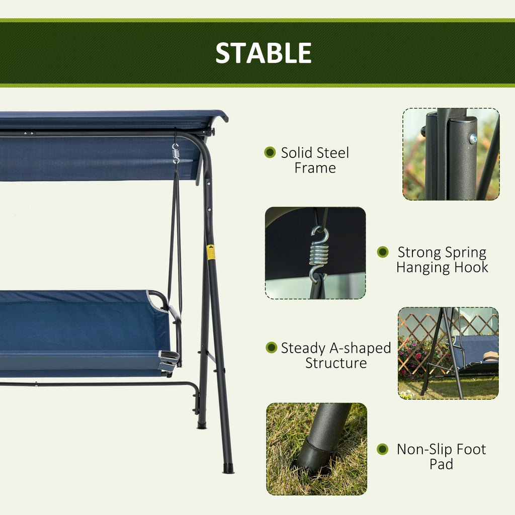 Dark Blue Steel Porch Swing K36910