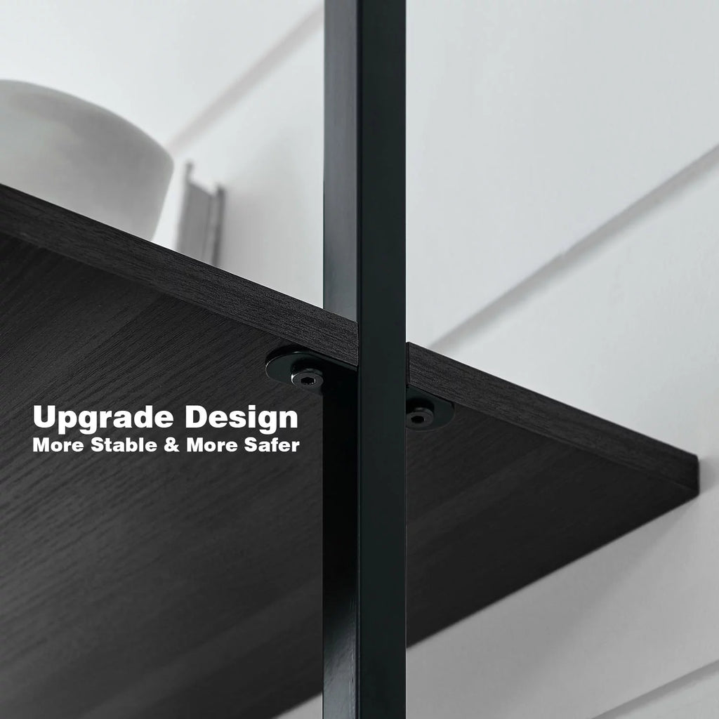 5 Tier Black Wall Mount Bookshelf Z717058