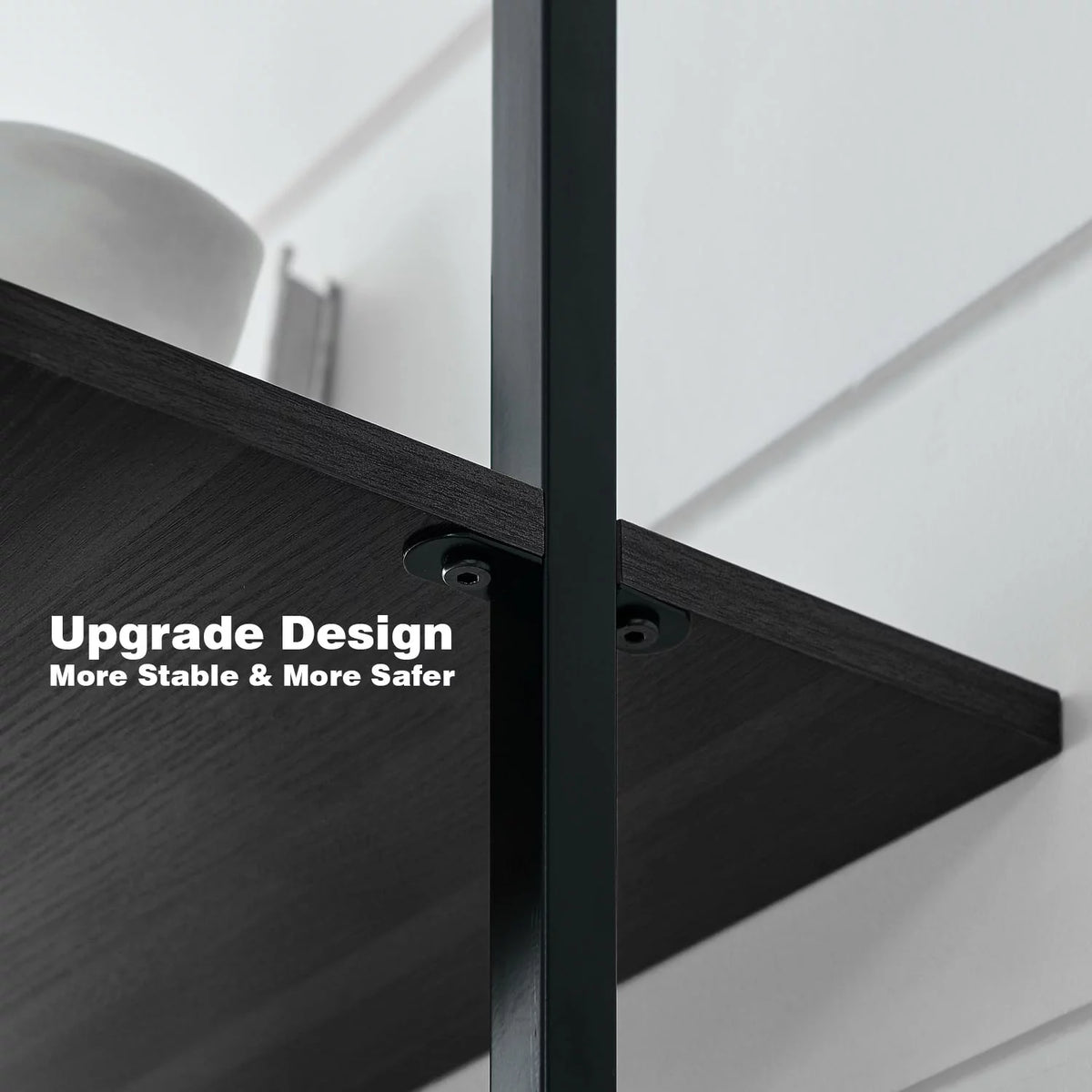 5 Tier Black Wall Mount Bookshelf Z717058