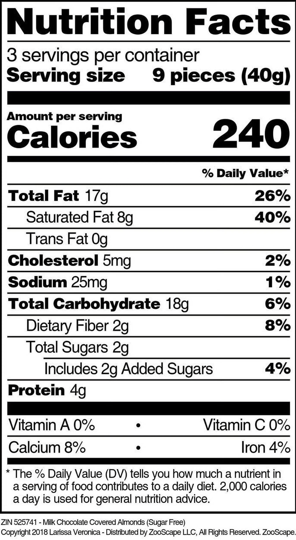 Sugar Free Milk Chocolate Covered Almonds 4 oz 3-Pack P9045