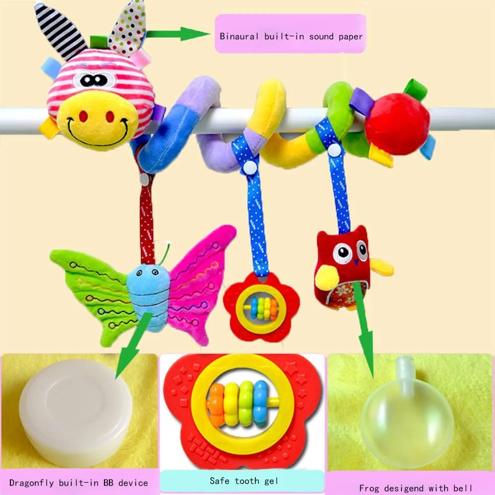 Baby Spiral Plush Toys, Hanging Toys Stroller Rattle Toy R9829