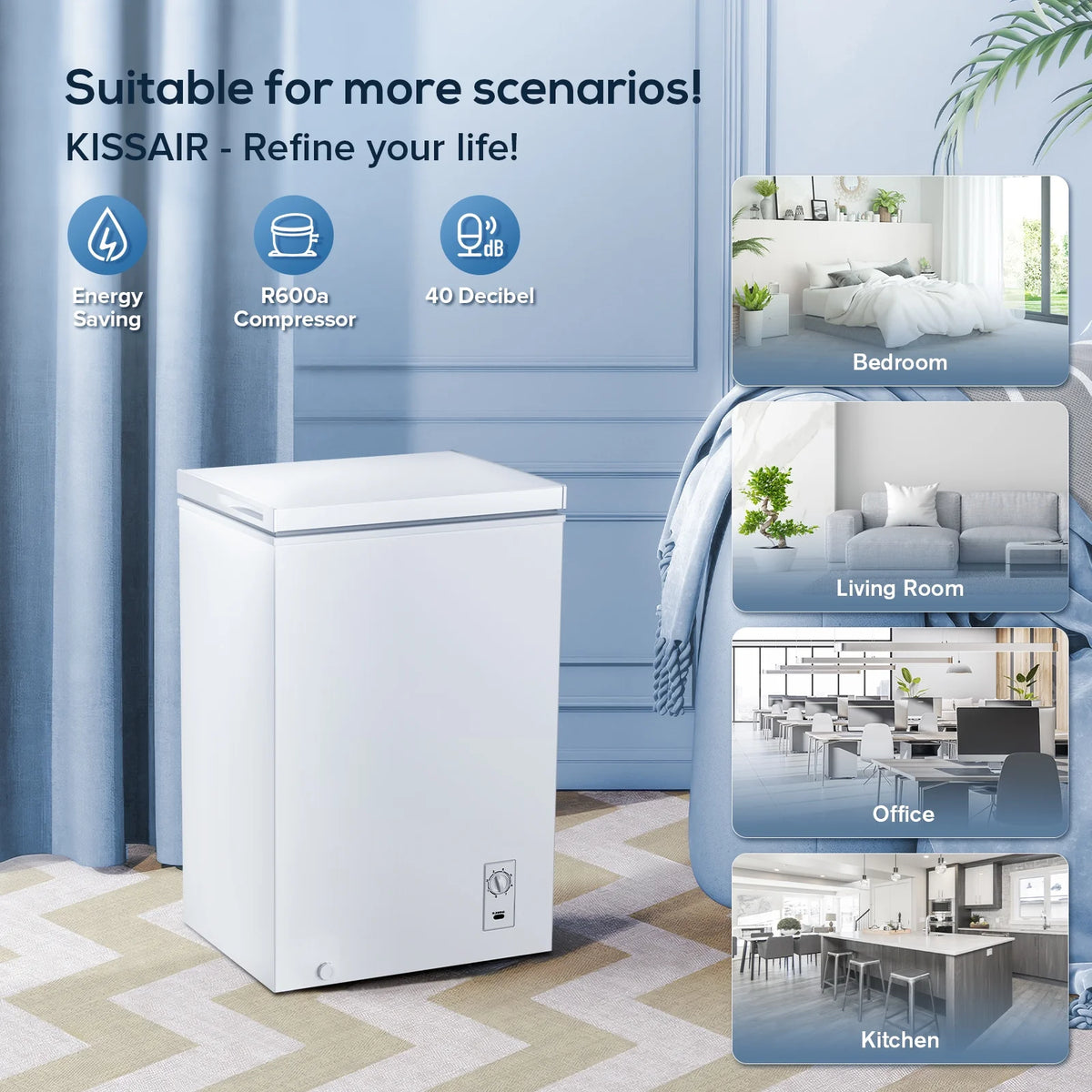 2.7 Cubic Feet White Chest Freezer J4203