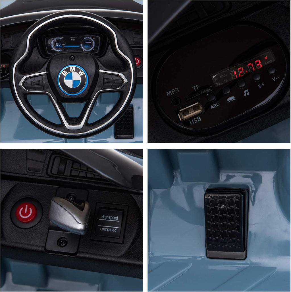 Blue BMW I8 Coupe Electric Kids Ride-On Car 6V Battery Powered Toy with Remote Control D9379