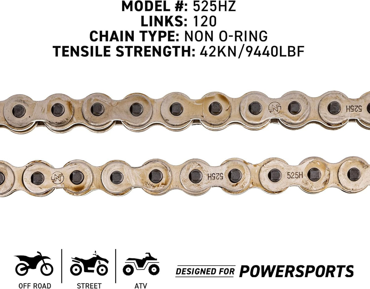 Front 15 Rear 42 Tooth 525HZ Standard 120 Links Drive Sprocket Chain Combo J6235