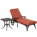 Adjustable Outdoor Chaise Lounge Chair and Side Table Set R29797