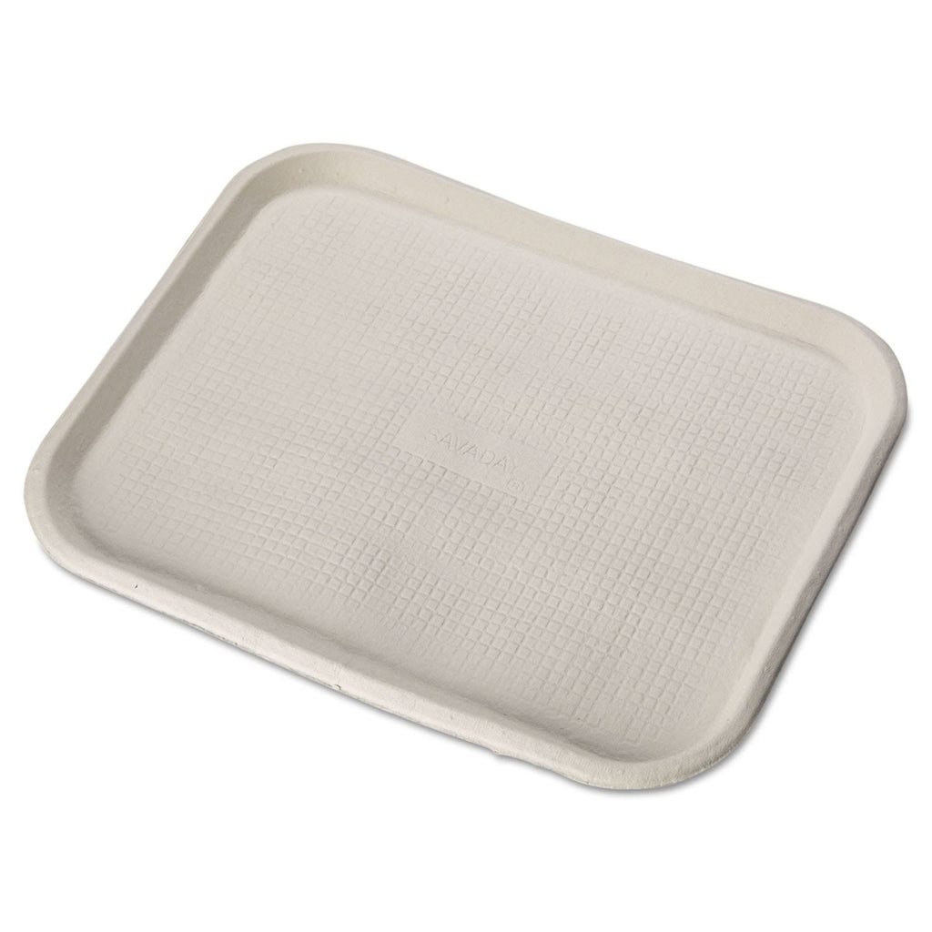 White Molded Fiber Food Trays, 14 x 18, Rectangular, 100/Cart F51198