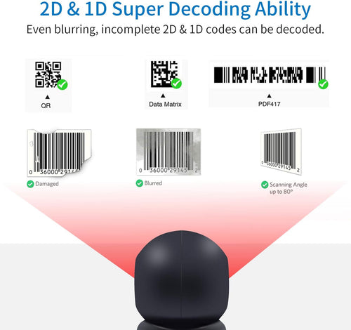 2D USB Barcode Scanner, Pack of 2 G28813