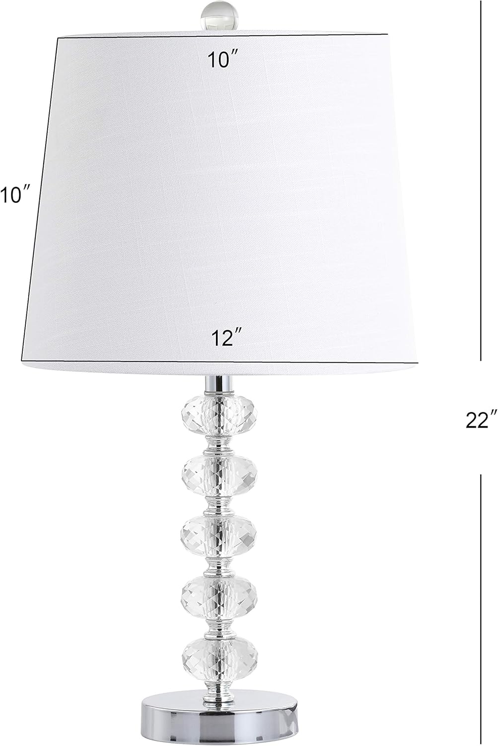 Clear/Chrome Glass/Metal LED Lamp P1631
