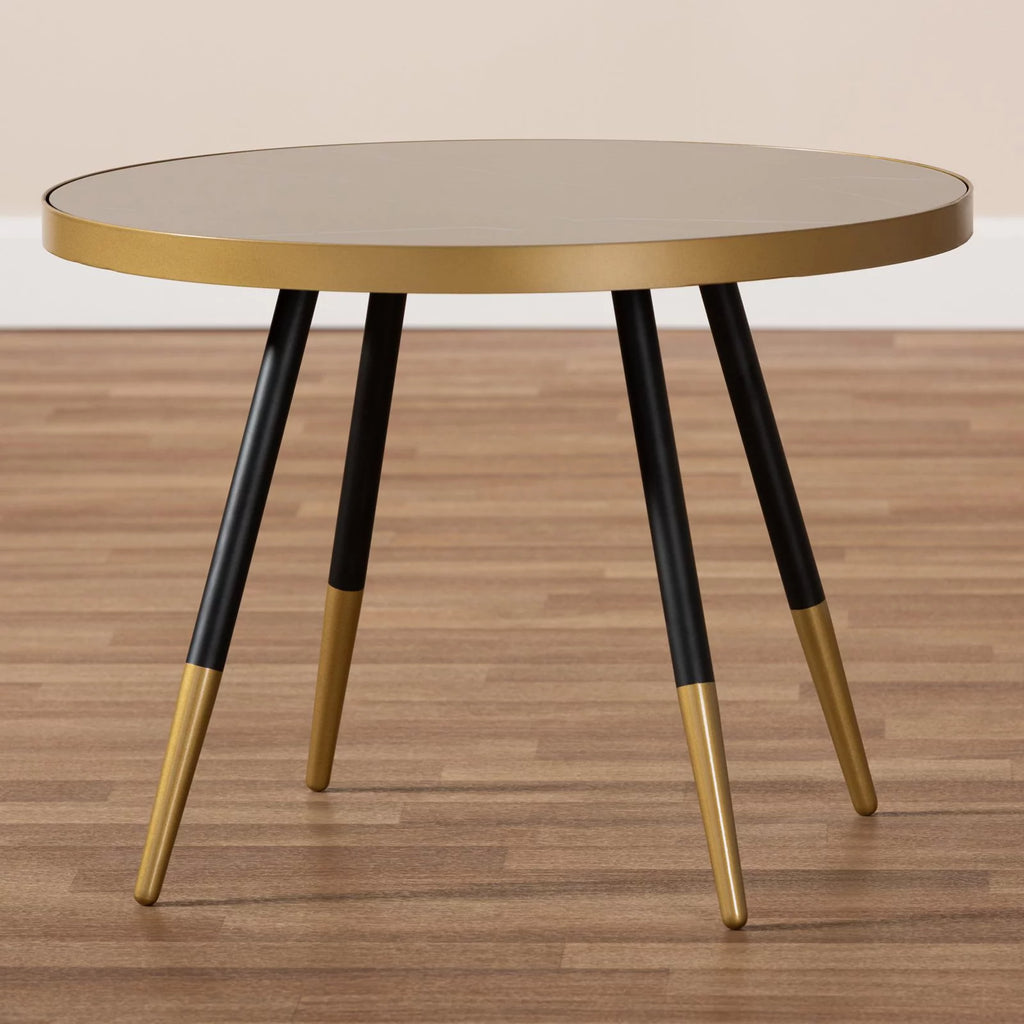 Round Marble Print Metal Coffee Table R93670