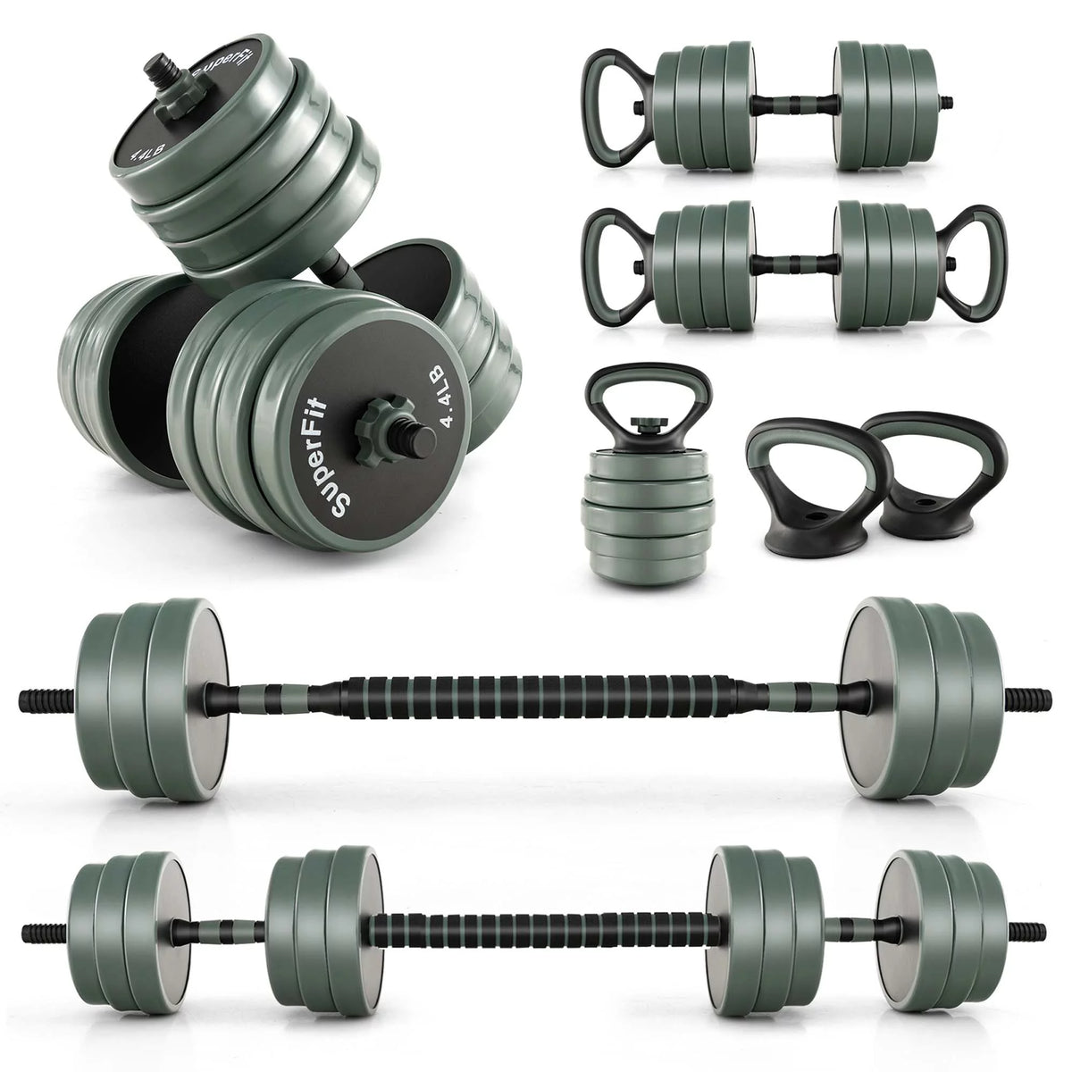 4 in 1 Adjustable Dumbbell Set 92lbs Q234766