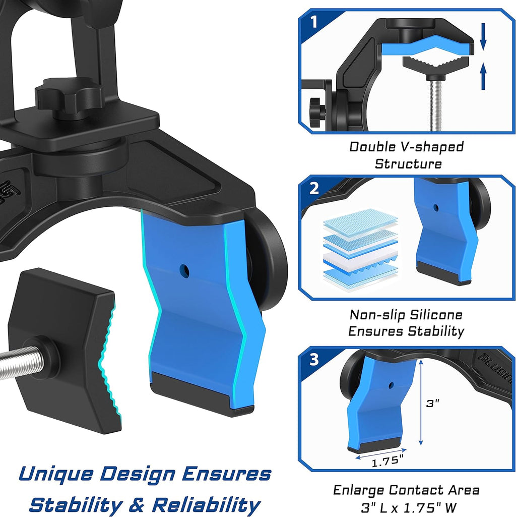 Fishing Rod Holder for Boat, Dual V-shaped Design, 360 Degree Adjustable R2406