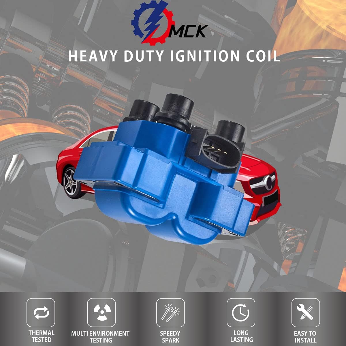 2 pcs Ignition Coil Pack Tune Up Kit with 8 Platinum Spark Plug & Wire Set A387507