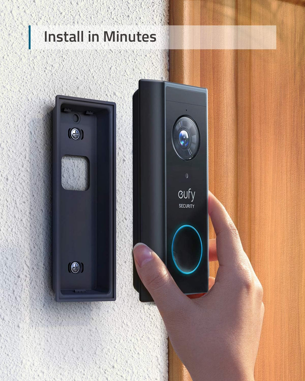 Wireless Add-on Video Doorbell with 2K Resolution and 2-Way Audio H948