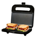 Black Electric Panini Press Grill with Nonstick Plates D115
