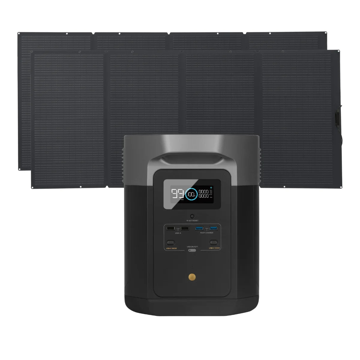 Portable Power Station and 2 x Portable Solar Panel P343