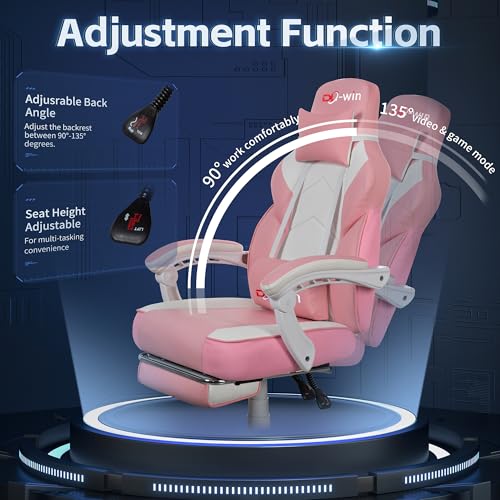 Blue Ergonomic Gaming Chair with Footrest V370584