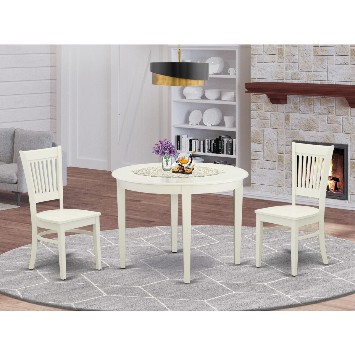 3-Piece Kitchen Table Set with 2 Dining Chairs and Wood Table Y6810
