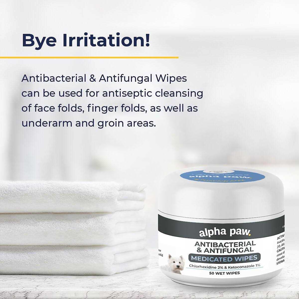 Antibacterial & Antifungal Medicated Wipes U53644