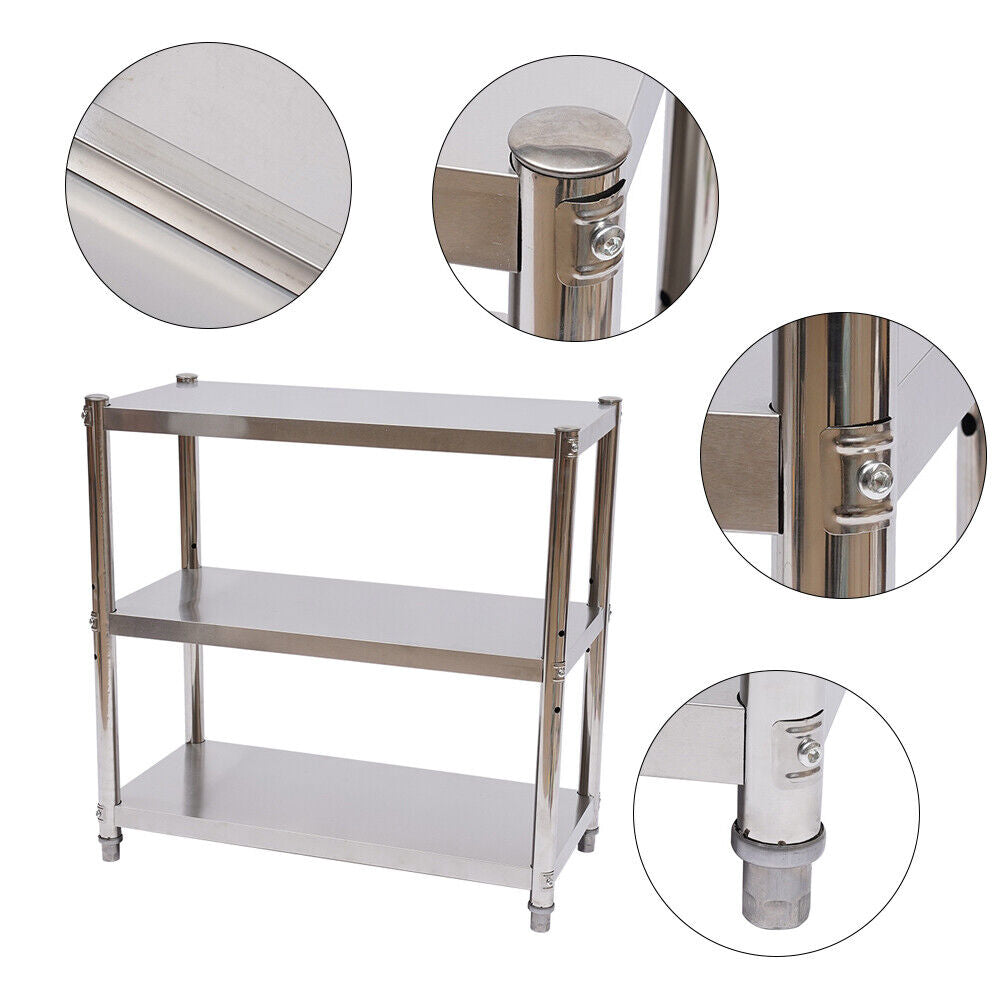 3 Layer Stainless Steel Shelves Unit Kitchen Storage Organizer V33413