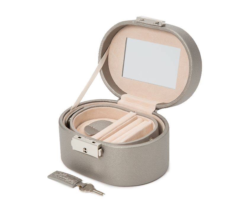 Red Saffiano Mini Oval Box I777