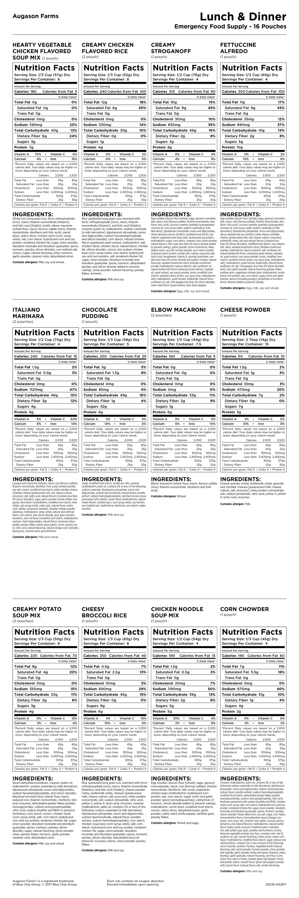 Emergency Food Supply 11.03 lbs K3672