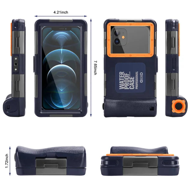 Waterproof Protective Case for Phones Up to 6.9 Inch with Lanyard D578