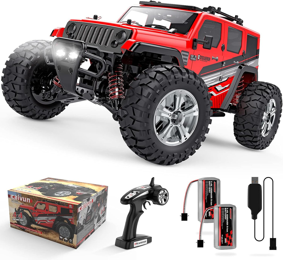 1:14 Scale 4WD RC Trucks with Two 1500mAh Batteries O173271