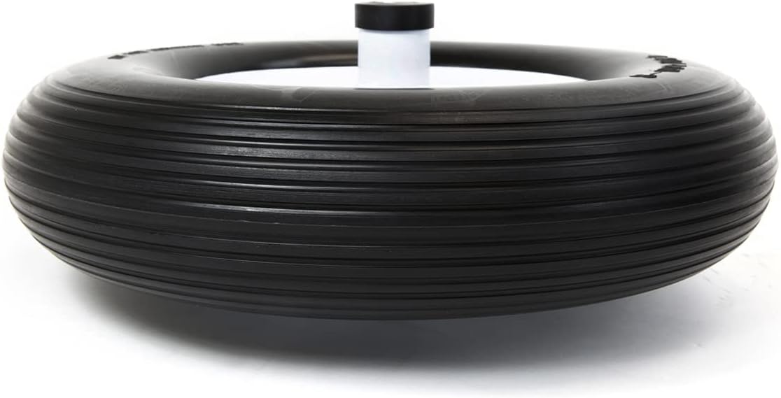 16" Flat-Free Solid Wheelbarrow Cart Wagon Non Flat Ribbed Tire 5/8" Bore Pack of 2 F6079