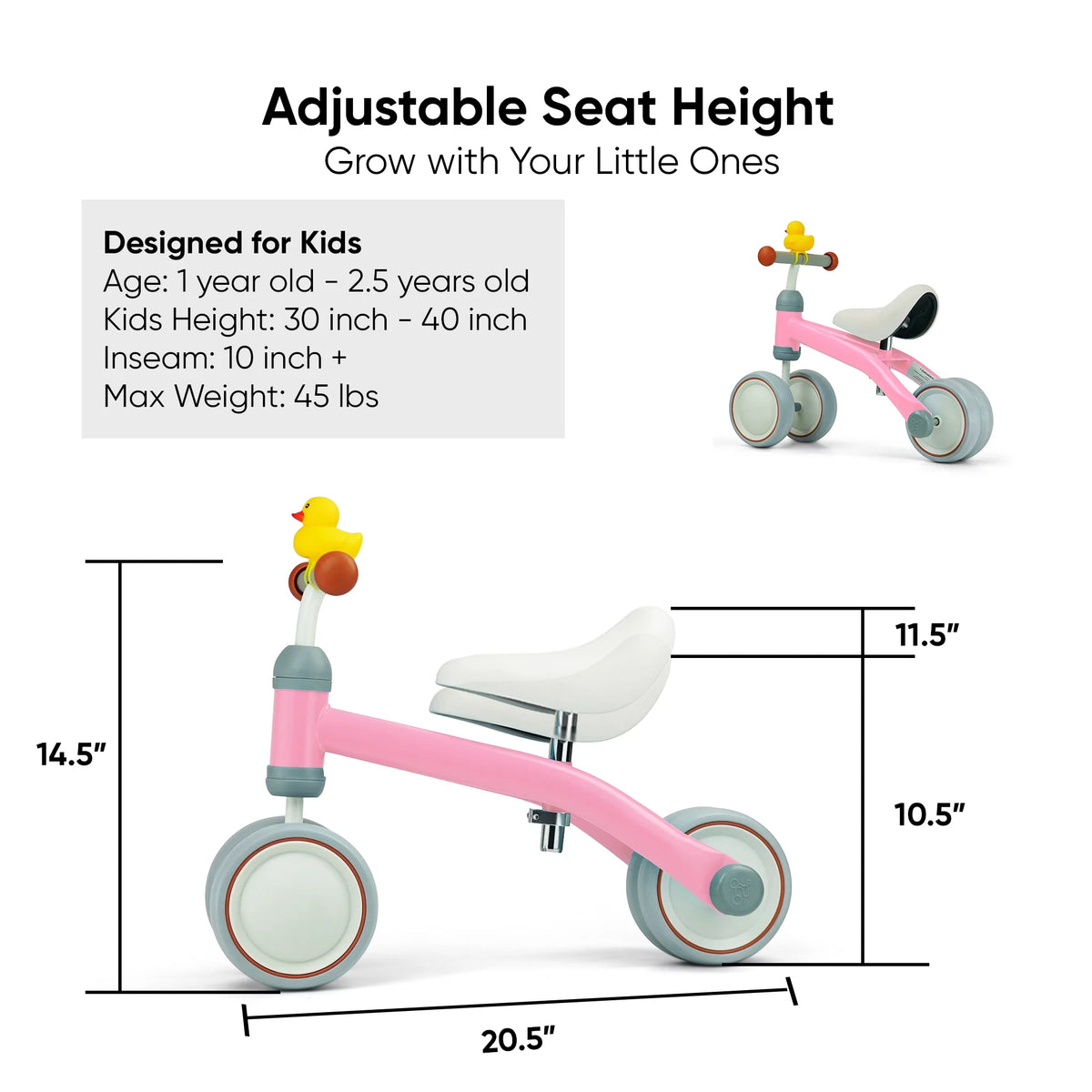 White Baby Balance Bike E460
