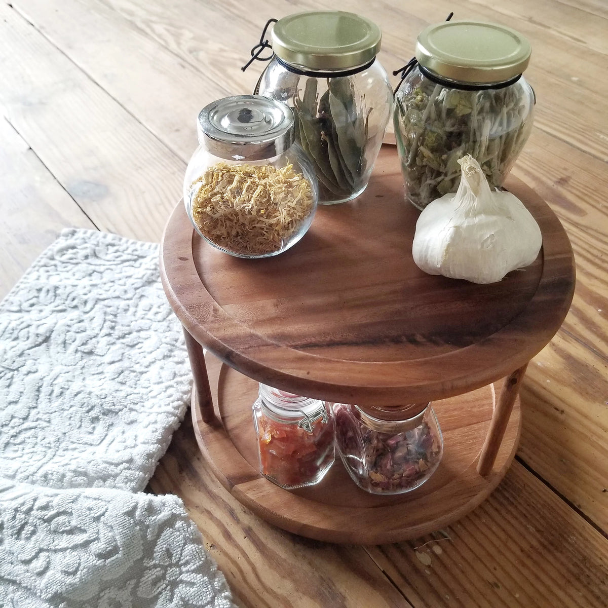 Acacia 2-Tier Turn Table P450
