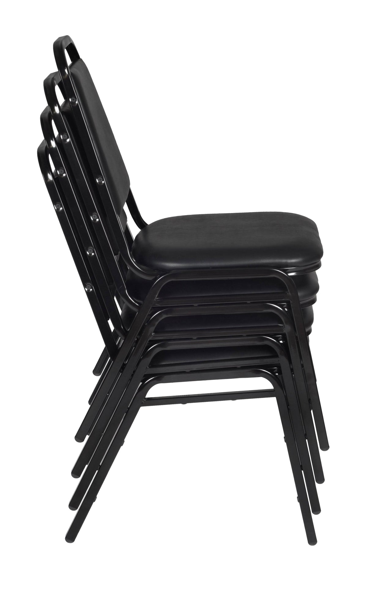48x22 Round Breakroom Table with 4 Stack Chairs Y190109