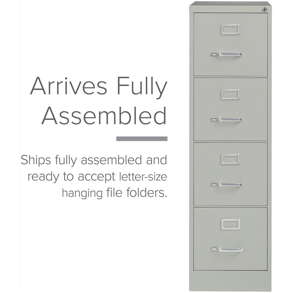 25" 4-Drawer Metal Vertical File Cabinet in Gray H409