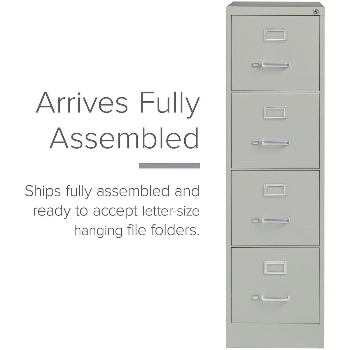 25" 4-Drawer Metal Vertical File Cabinet in Gray H409