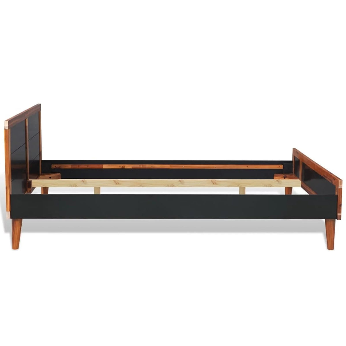 Black Solid Acacia Wood Bed Frame J68167