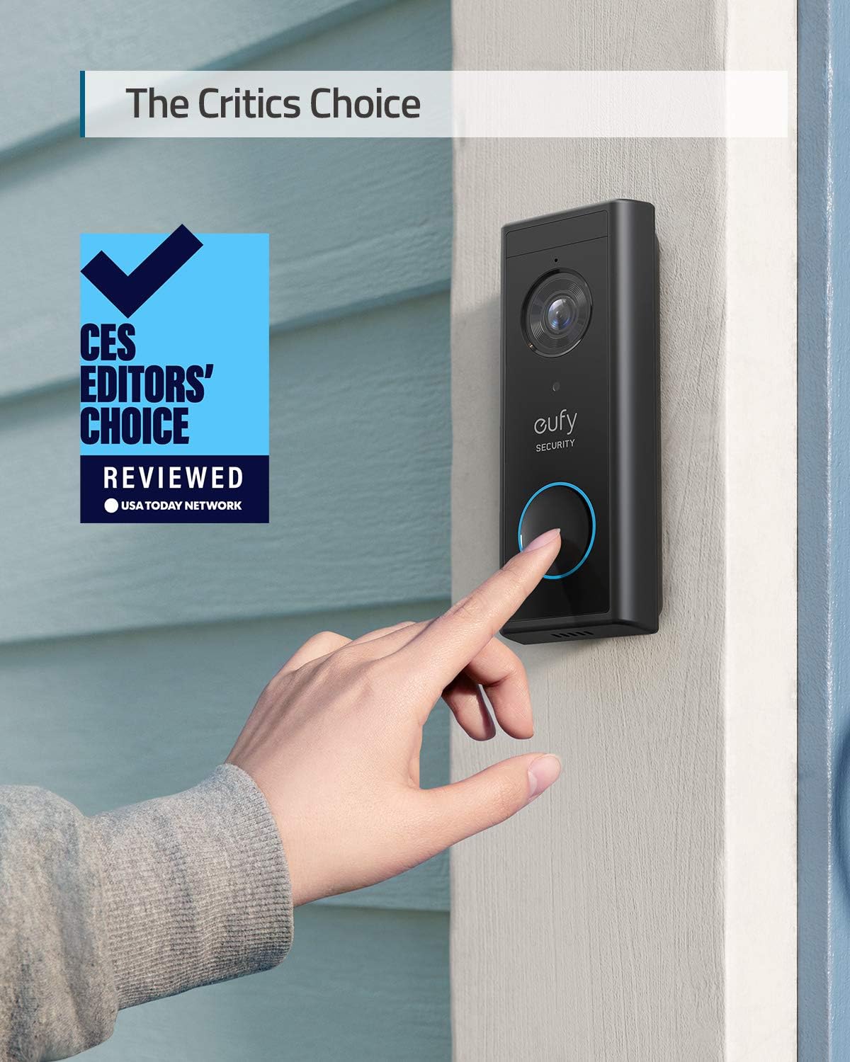 Wireless Add-on Video Doorbell with 2K Resolution and 2-Way Audio H948